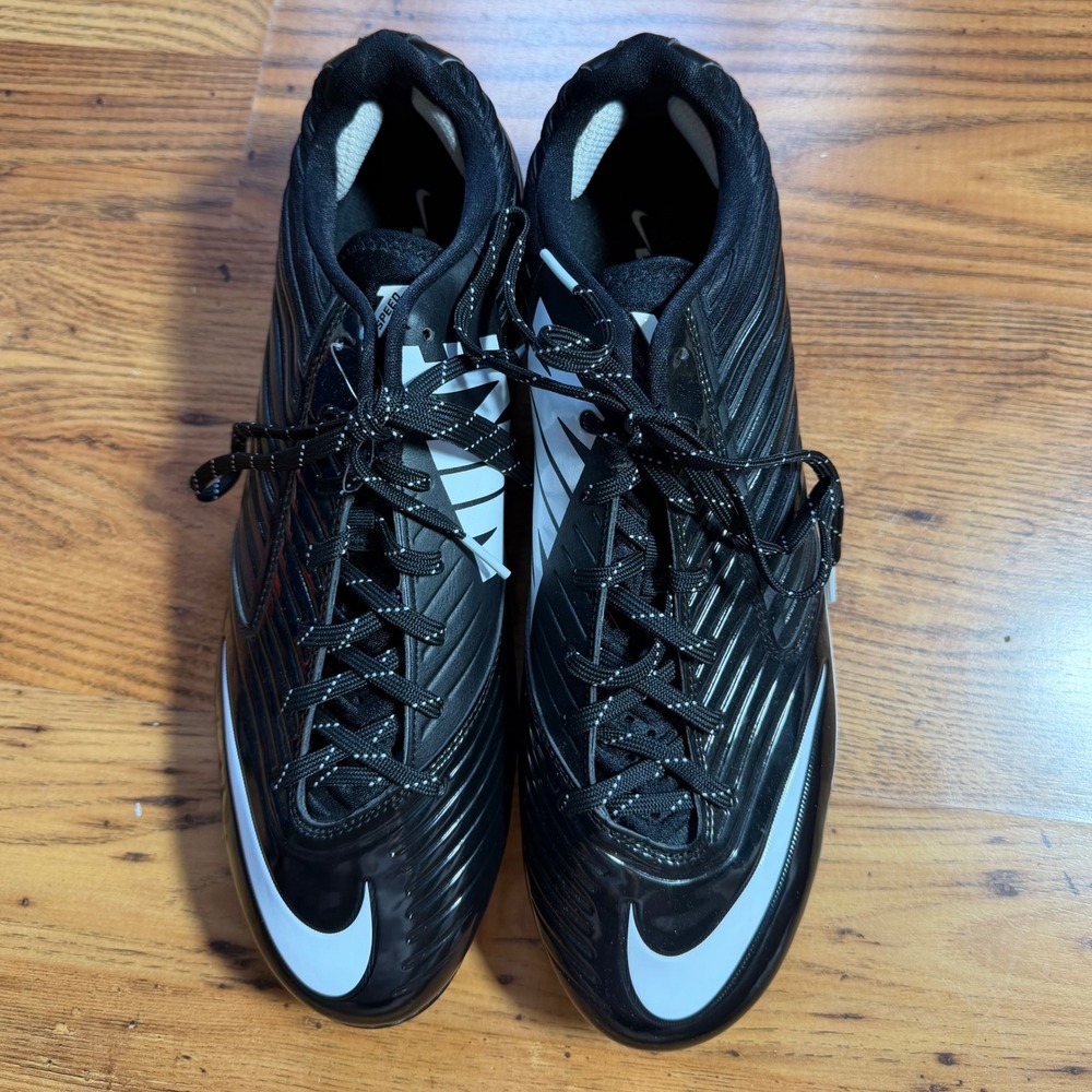 Nike Vapor Speed Football Cleats Black White 643160-010 Mens 14 Detachable Studs